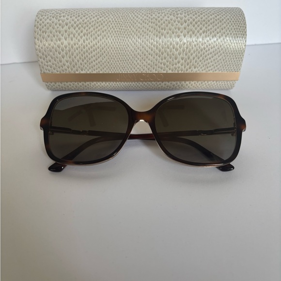 EUC Jimmy Choo square Brown Sunglasses with Case - Picture 1 of 6